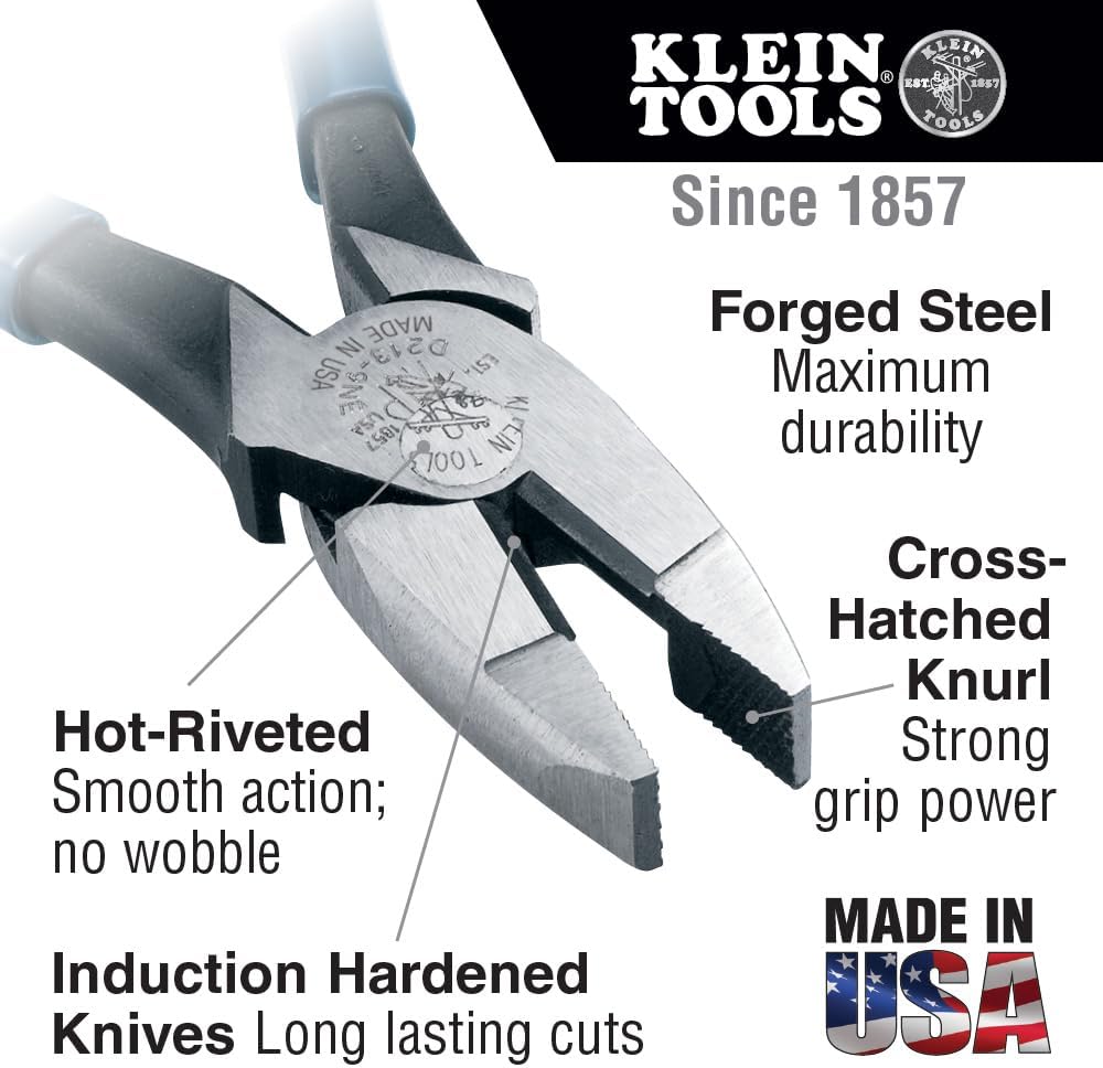 Klein Tools 80080 Hand Tool Kit includes 2 Screwdrivers, 3 Pliers, Wire Stripper and Cutter, for Electricians, 6-Piece & 70550 Hex Wrench Key Set, 11 SAE Sizes, Heavy Duty Folding Allen Wrench Tool
