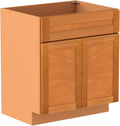 KitchenMan 30 Inch Bathroom Vanity Without Sink and Top Unassembled Bathroom Sink Cabinet not Include Handles, Double Door Bathroom Vanities for Bedroom, Maple Shaker