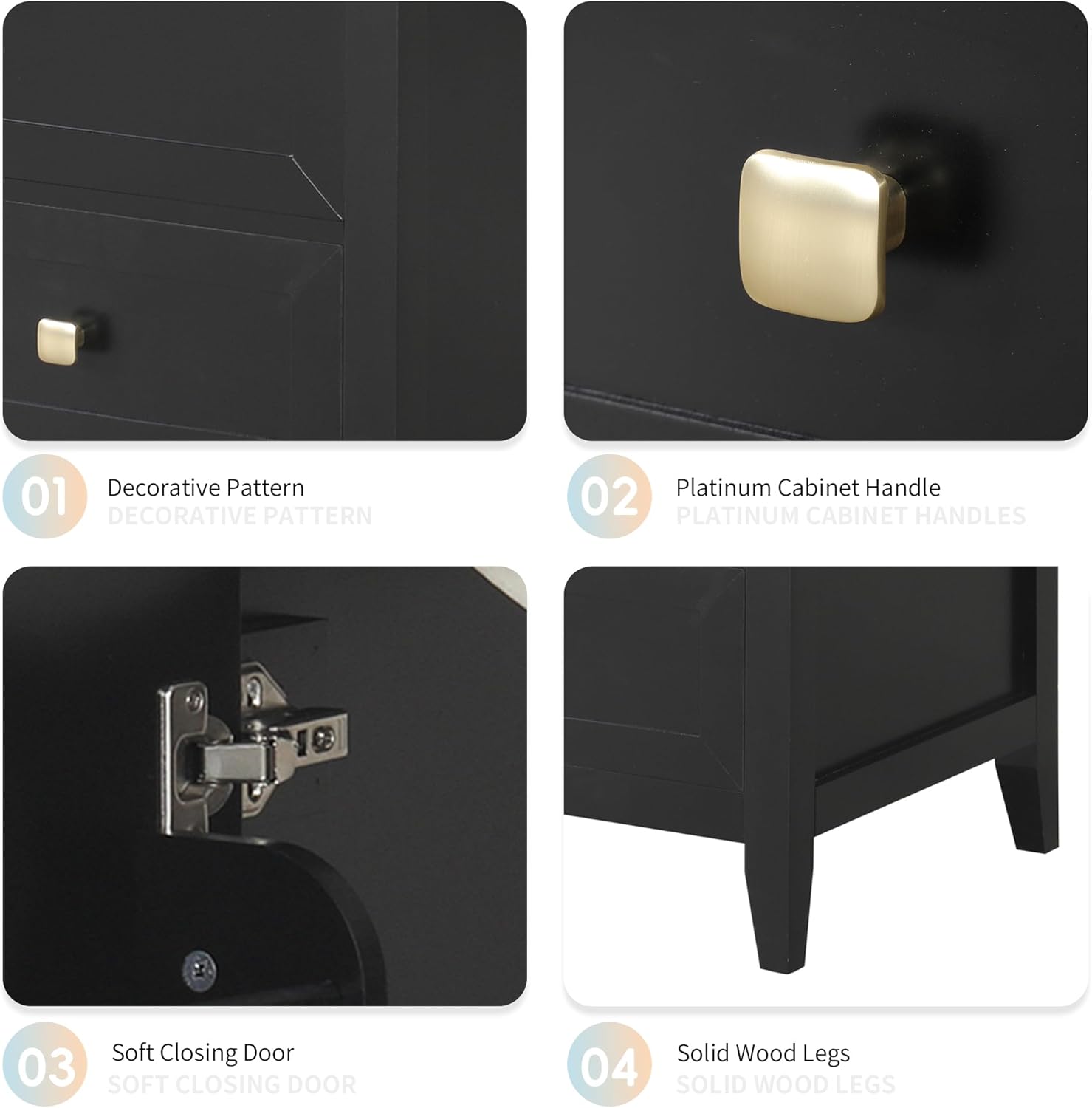 Harper & Bright Designs 20' Bathroom Vanity with Sink, Free Standing Single Vanity Set with One Drawer, and Door Storage Shelf, Solid Wood Storage Cabinet with Ceramic Basin for Bathroom, Black