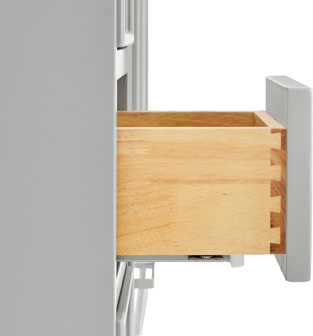 ARIEL Stafford 48-inch Bathroom Vanity with Sink,Solid Wood, 1.5-inch Italian Carrara Marble Countertop, Single Rectangular Porcelain Sink, 2 Soft Closing Doors, 9 Dovetail Drawers, Grey