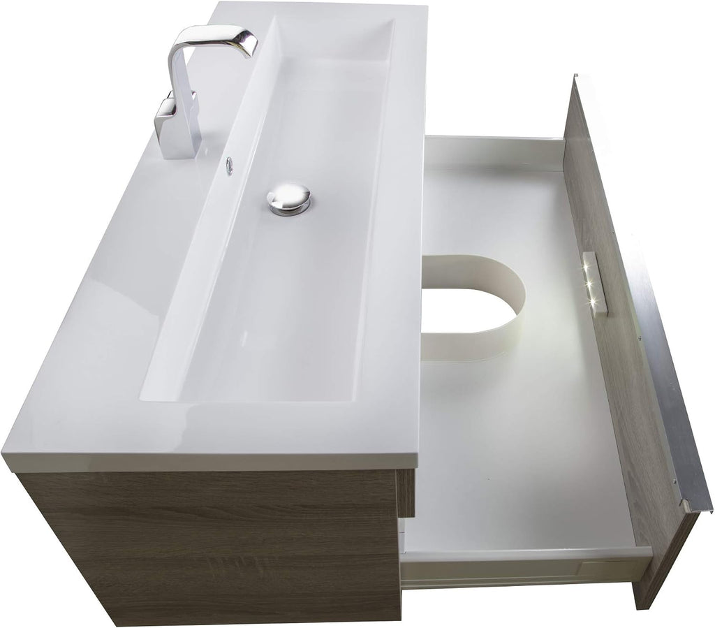 Cutler Kitchen and Bath Beachwood 42 in. W x 18.25 in. D x 20 in. H Single Sink Wall Mounted Bathroom Vanity in Soho with Cultured Marble Top