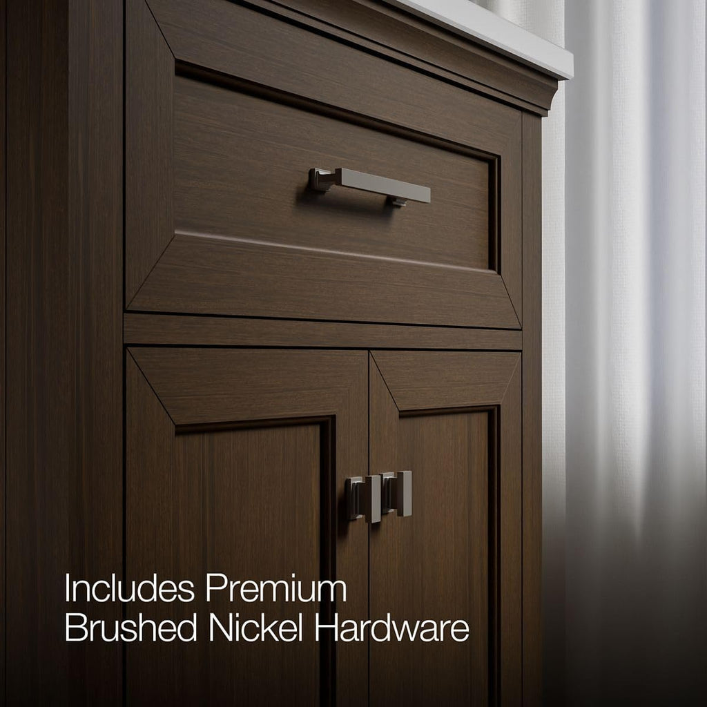 Kohler 29260-BD1-DAK Charlemont 30 in. Bathroom Vanity Cabinet with Sink and Quartz top, Draper Oak
