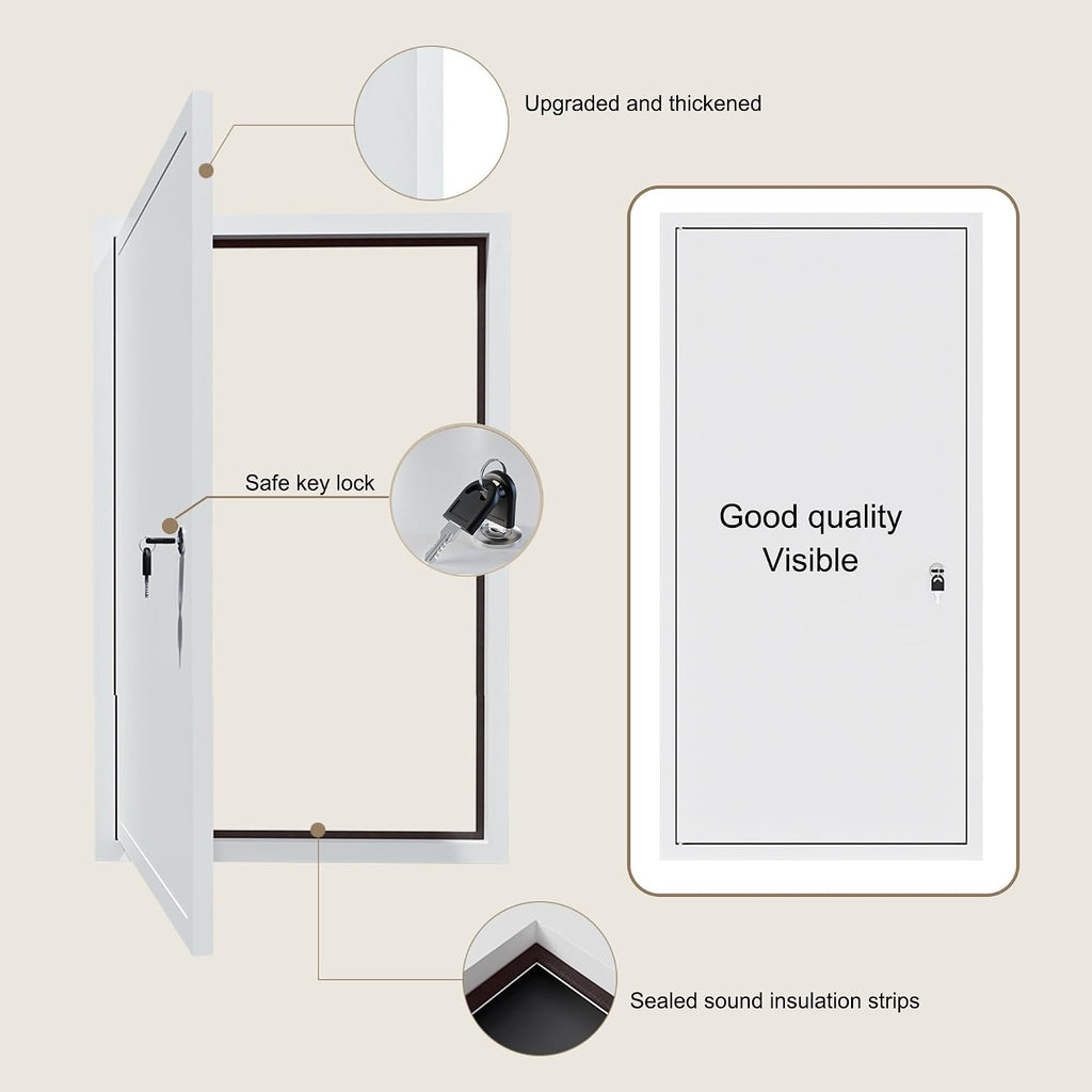 Customizable Lockable Metal Access Door with Keys - 40x65cm Plumbing & Electrical Access Panel for Drywall - Secure and Durable Solution for Maintenance