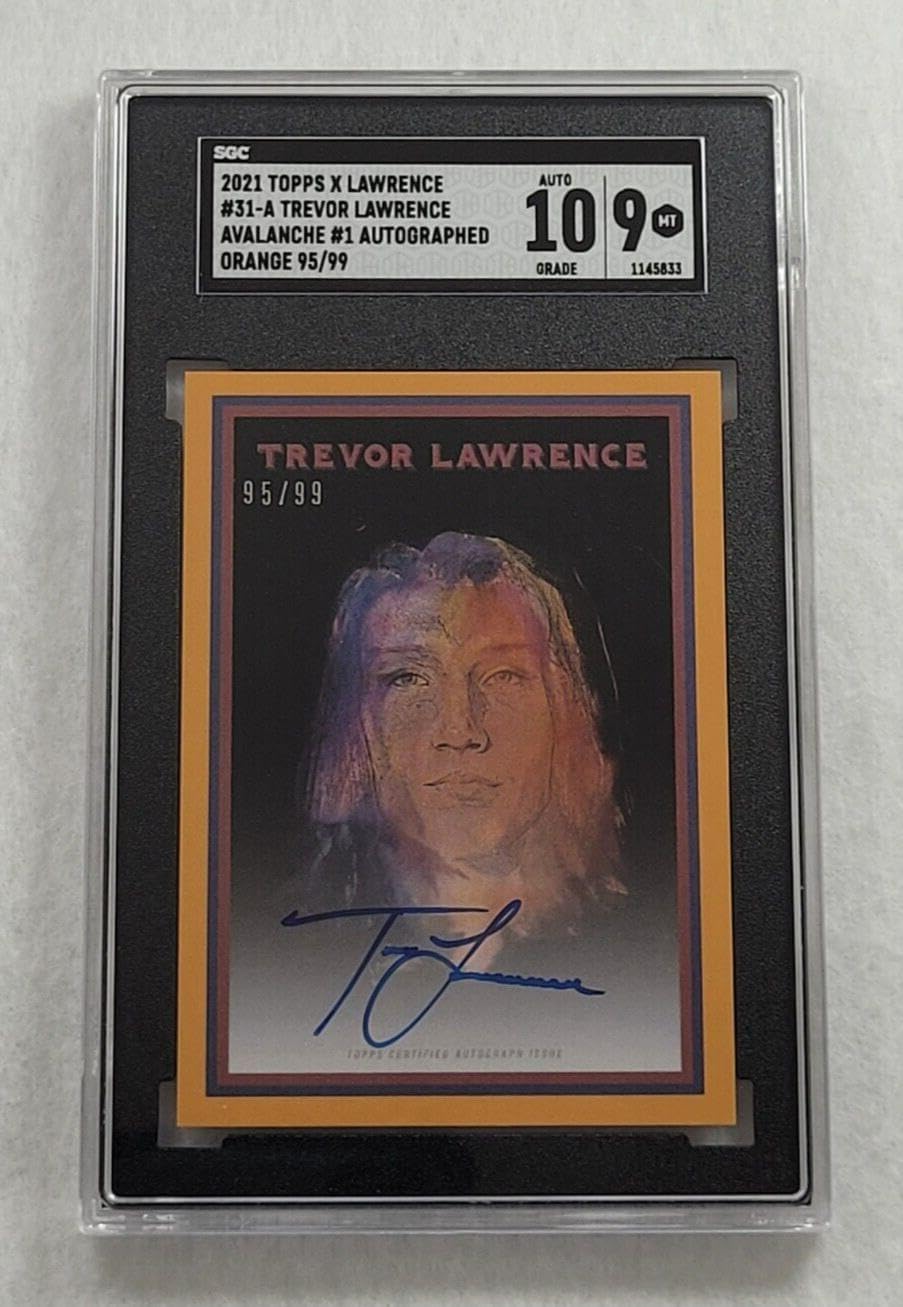 2021 TREVOR LAWRENCE Topps X Lawrence ROOKIE #31-A AUTO 95/99-JAGUARS-SGC 10 9 - Football Slabbed Autographed Rookie Cards