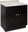 Design House Brookings 31 Inch Bathroom Vanity with Top, Ready to Assemble, Brown, 585281