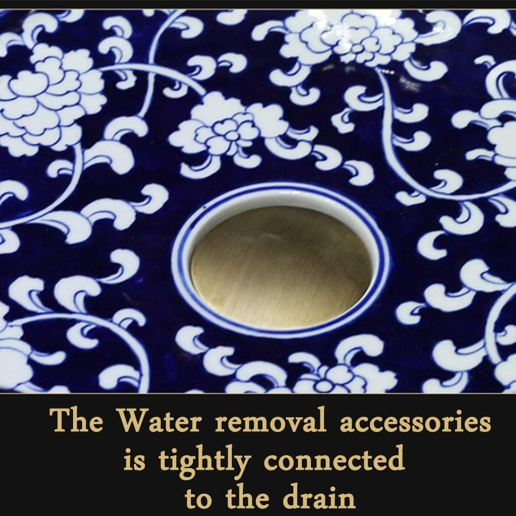 Bathroom Vessel Sink, Antique Vanity Bowl Basin Vanity Sink Tops Corridor Unique Chinese Laundry Basin Traditional Bathroom Washbasin(B)