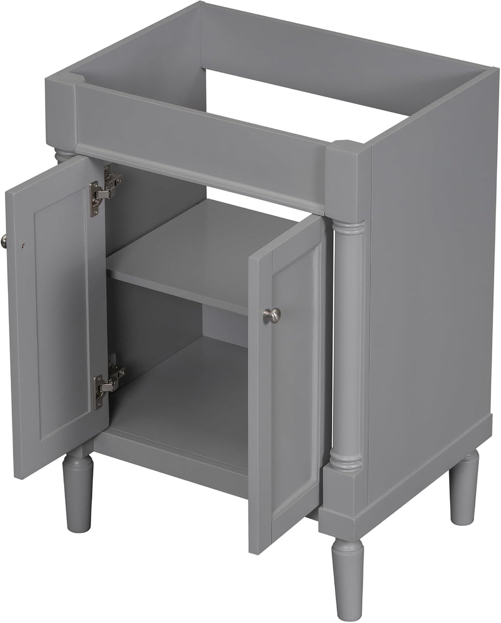 Merax 24' Bathroom Vanity with Sink, Powder Room Small Bathroom Vanity with 2-Door Cabinet, Undermount Sink, Solid Wood Frame Bathroom Storage Cabinet