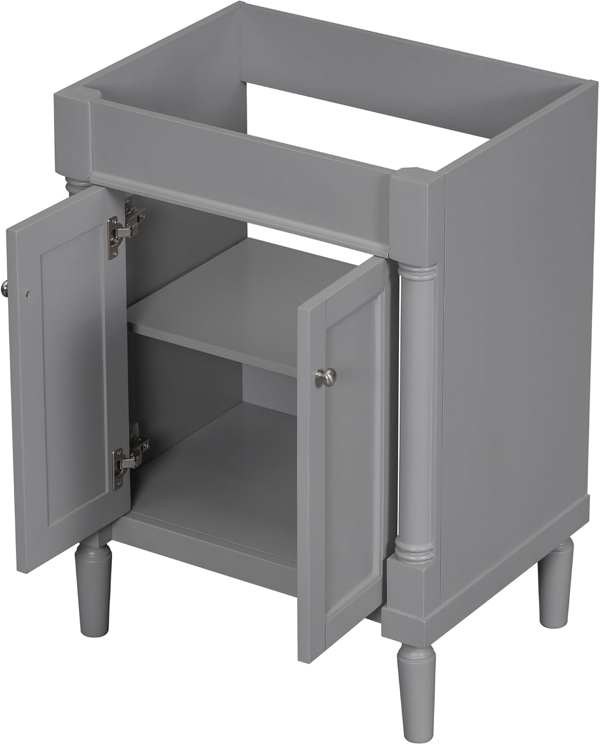 Merax 24' Bathroom Vanity with Sink, Powder Room Small Bathroom Vanity with 2-Door Cabinet, Undermount Sink, Solid Wood Frame Bathroom Storage Cabinet