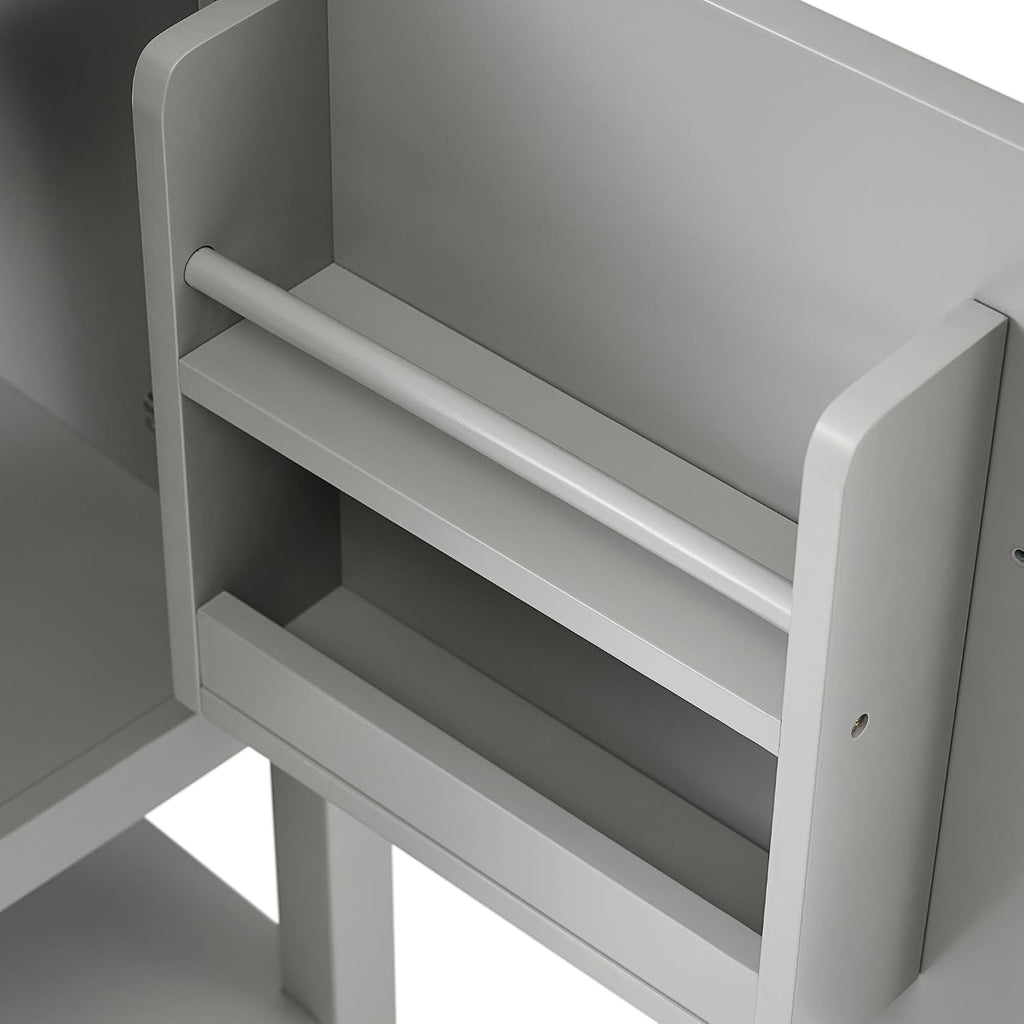 20' Bathroom Vanity Cabinet with Ceramic Sink Top Set, Freestanding, Two-Tier Storage Rack, Soft Closing Door, Grey