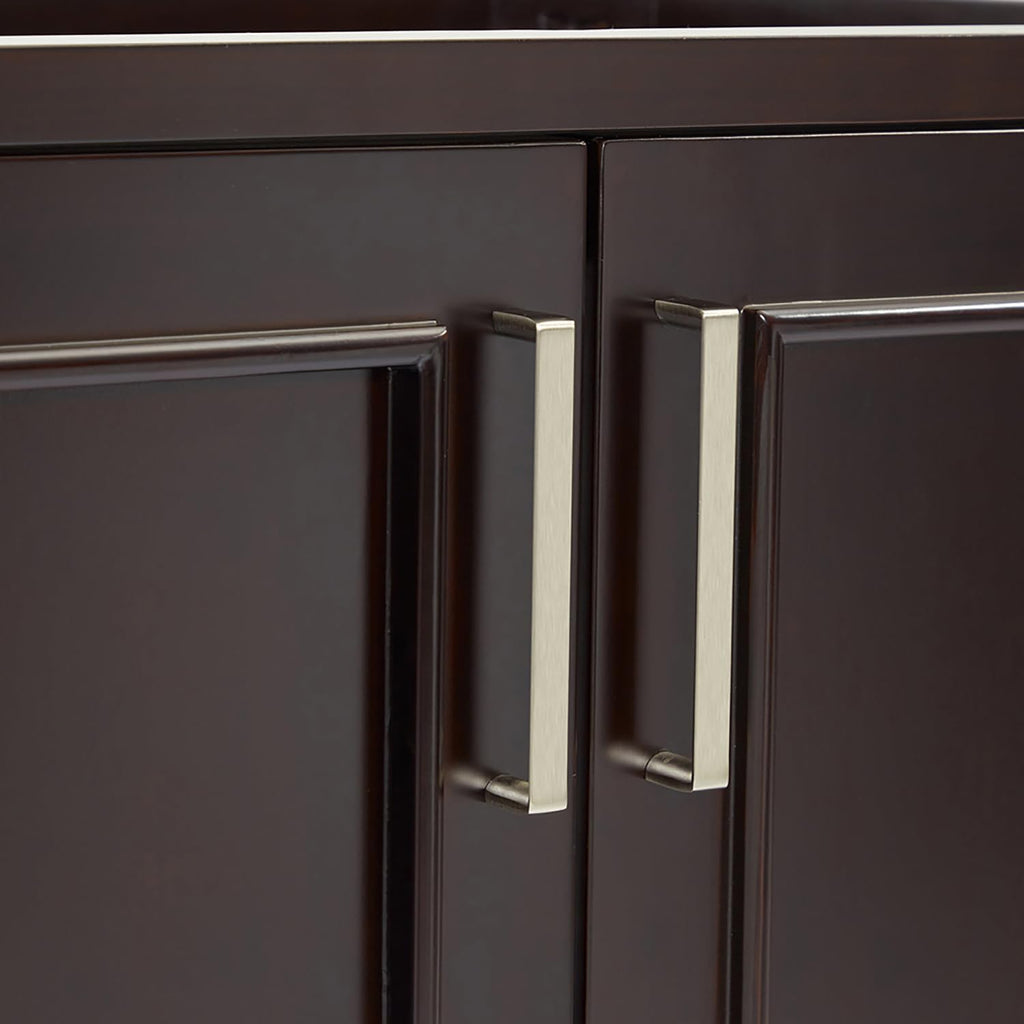 ARIEL Stafford 30-inch Bathroom Vanity with Sink,Solid Wood, 0.75-inch Italian Carrara Marble Countertop & Backsplash, Single Oval Porcelain Sink, 2 Soft Closing Doors, 1 Dovetail Drawers, Espresso