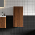 Floating Bathroom Side Cabinet, Wall Mounted Modern Storage Cabinet for Small Space, Apartment, Hotel, Walnut - Camellia Collection