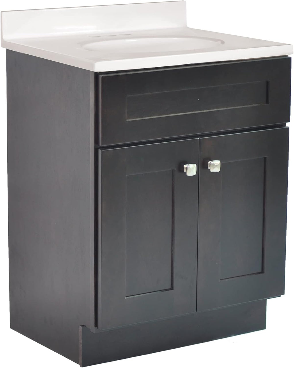 Design House Brookings 25 Inch Bathroom Vanity with Top, Ready to Assemble, Brown, 584755