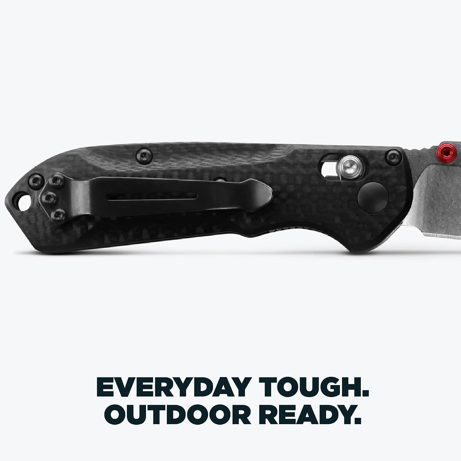 Benchmade - Mini Freek Outdoor EDC Knife, Drop-Point Blade with Black Carbon Fiber Handle (565-1)