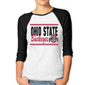 Women's Ohio State Buckeyes Champions Cotton Raglan 3/4 Sleeve T-Shirt Black
