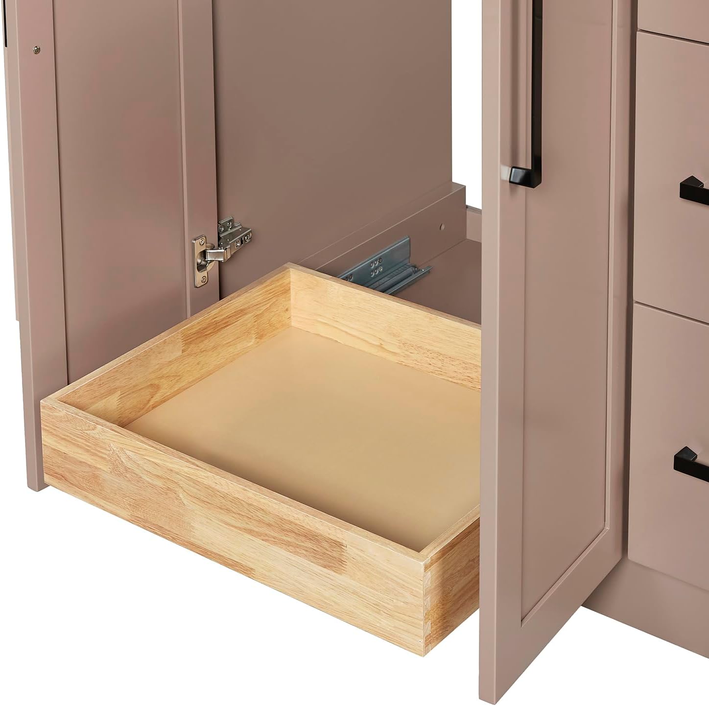 ARIEL Loren 60-inch Bathroom Vanity with Sink,Solid Wood, 1.5-inch Carrara White Quartz Countertop, Single Oval Porcelain Sink, 2 Soft Closing Doors, 7 Dovetail Drawers, Mocha