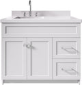 ARIEL 42' Gray Single Bathroom Vanity with 1.5' White Quartz Countertop, Rectangular Undermount Sink, Solid Wood Frame, 2 Soft Closing Doors, Dovetail Drawers