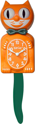Kit Cat Klock Festive Orange Green Tie and Green Tail Clock