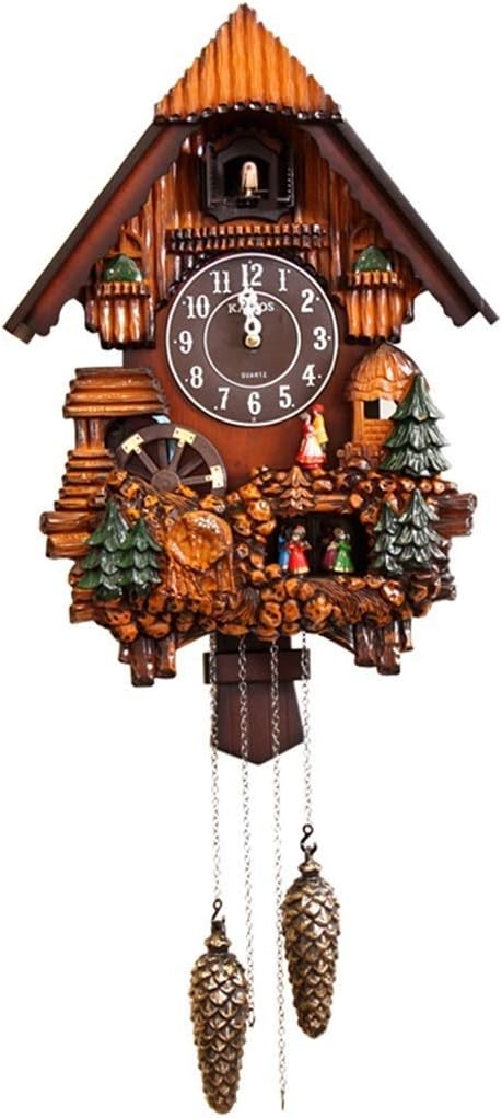 Hand-Carved Cuckoo Clock Creative Fashion Cuckoo Children's Clock Simple Living Room Clock
