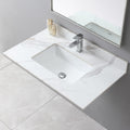 Leavader Sintered Stone Vanity Sink Top - 31 x 22 Inch Three Holes Vanity Top with Undermount Ceramic Sink & Backsplash, Marble Bathroom Countertops Vanity Top with Sink, Carrara Gold