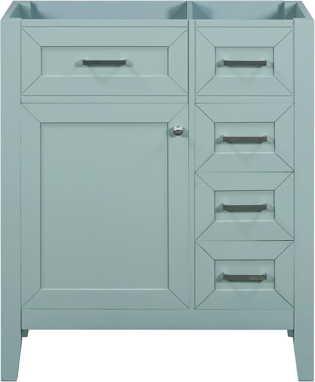 30 Inch Bathroom Vanity Without Sink, Base Only, Storage Cabinet with Doors and Drawers, Green