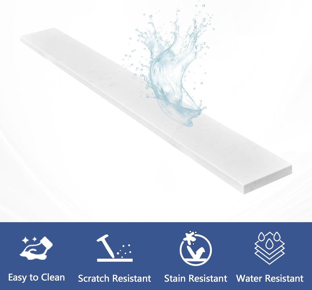 36 in. W x 4 in. H Engineered Stone Backsplash for Bathroom Vanity Sink Top in Ariston White