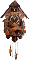 Hand-Carved Vintage Cuckoo Clock, 12 Melodies Handcrafted Quartz Chiming Clock, Wall Decor for Home, Office, Living Room, Unique Gift for All Occasions