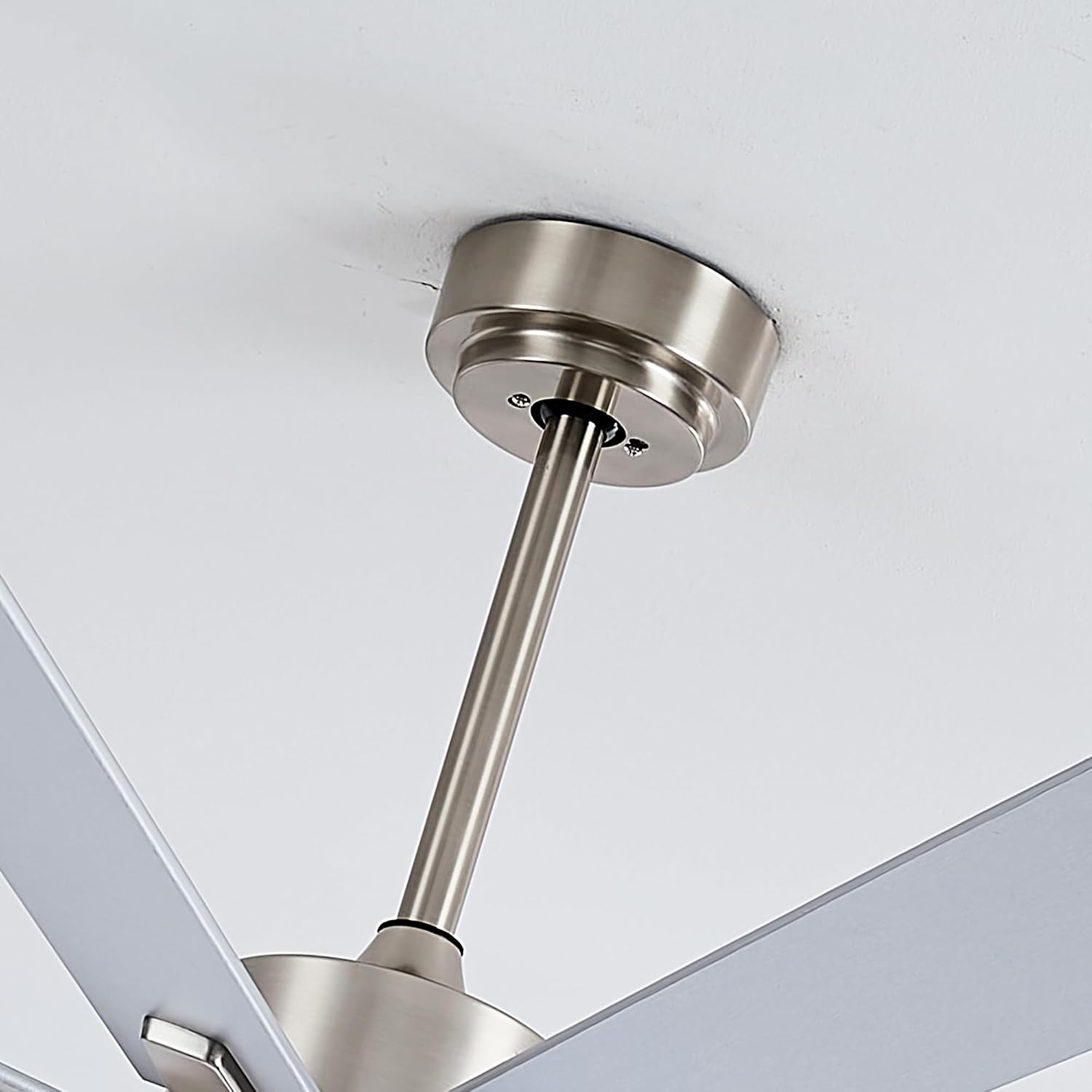 72 Inch Large Size With Light Kit & Remote Control 8 PCS Blades Ceiling Fan 3 Color Dimmable Led Dc Motor Reversible 6 Speed Quiet Remote Control Ceiling Fan For Living Room Bedroom Indoor Nickel