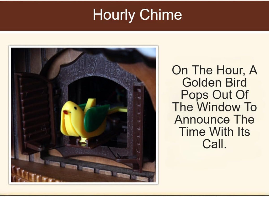 Hand-Carved Vintage Cuckoo Clock, 12 Melodies Handcrafted Quartz Chiming Clock, Wall Decor for Home, Office, Living Room, Unique Gift for All Occasions