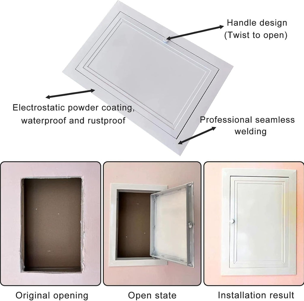 Electrical Access Panel for Drywall - Metal Cover for Plumbing & Wiring, Sizes 6x6 to 34x34in, Ideal for Breaker Box & Crawlspace Access (14x14in)