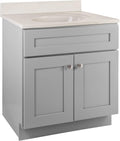 Design House Brookings 31 Inch Bathroom Vanity with Top, Ready to Assemble, Painted Gray, 597682