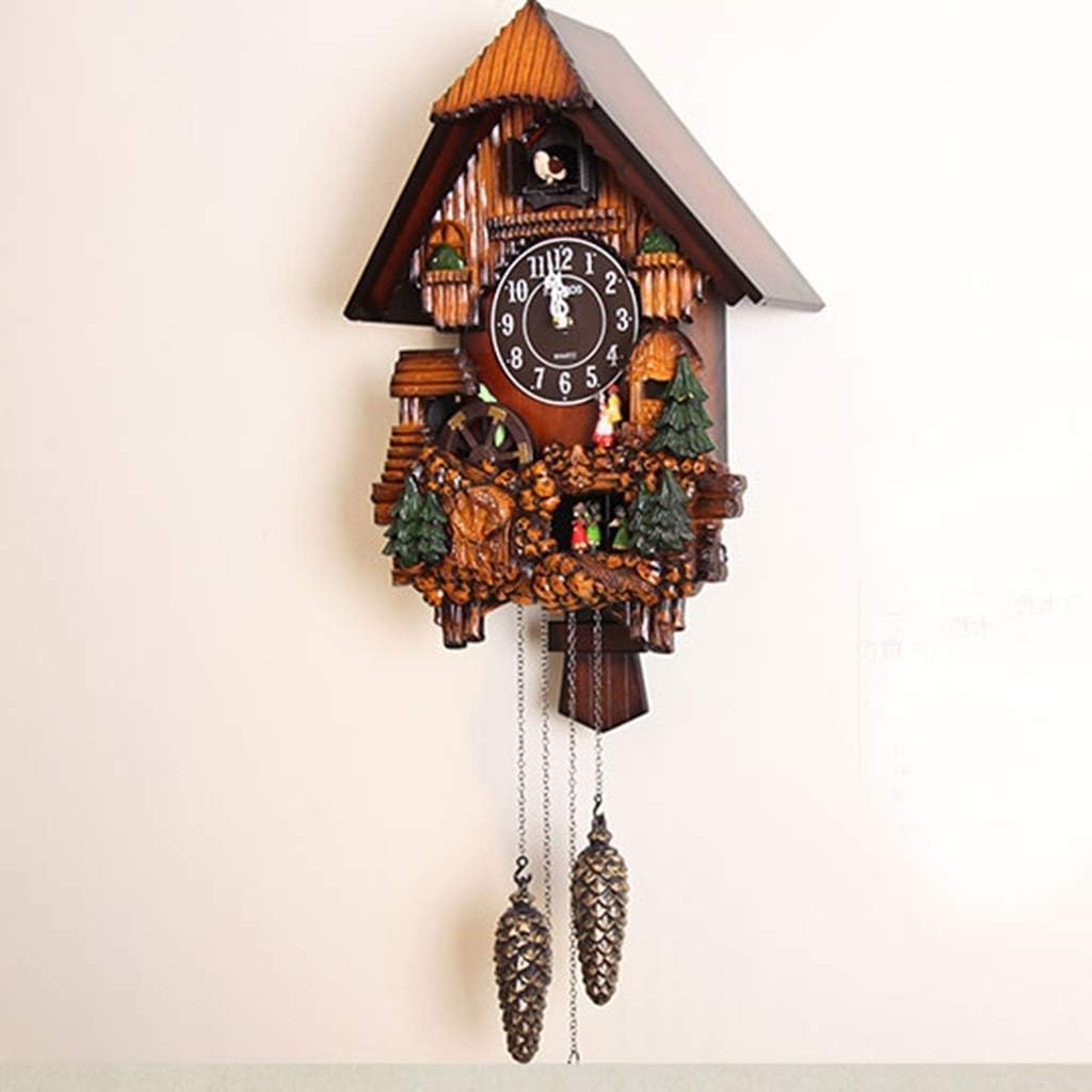 Hand-Carved Cuckoo Clock Creative Fashion Cuckoo Children's Clock Simple Living Room Clock