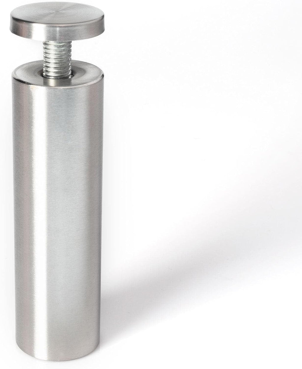 Stainless Steel Standoff 1-1/4 Inch Diameter x 4 Inch Barrel Length Brushed Finish for PVC, Glass and Acrylic Sign Stand Off Wall Anchors and Screws 48 Piece Small Store Pack
