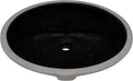 Ruvati 16 x 13 inch Undermount Bathroom Sink Black Oval Porcelain Ceramic with Overflow - RVB0618BK