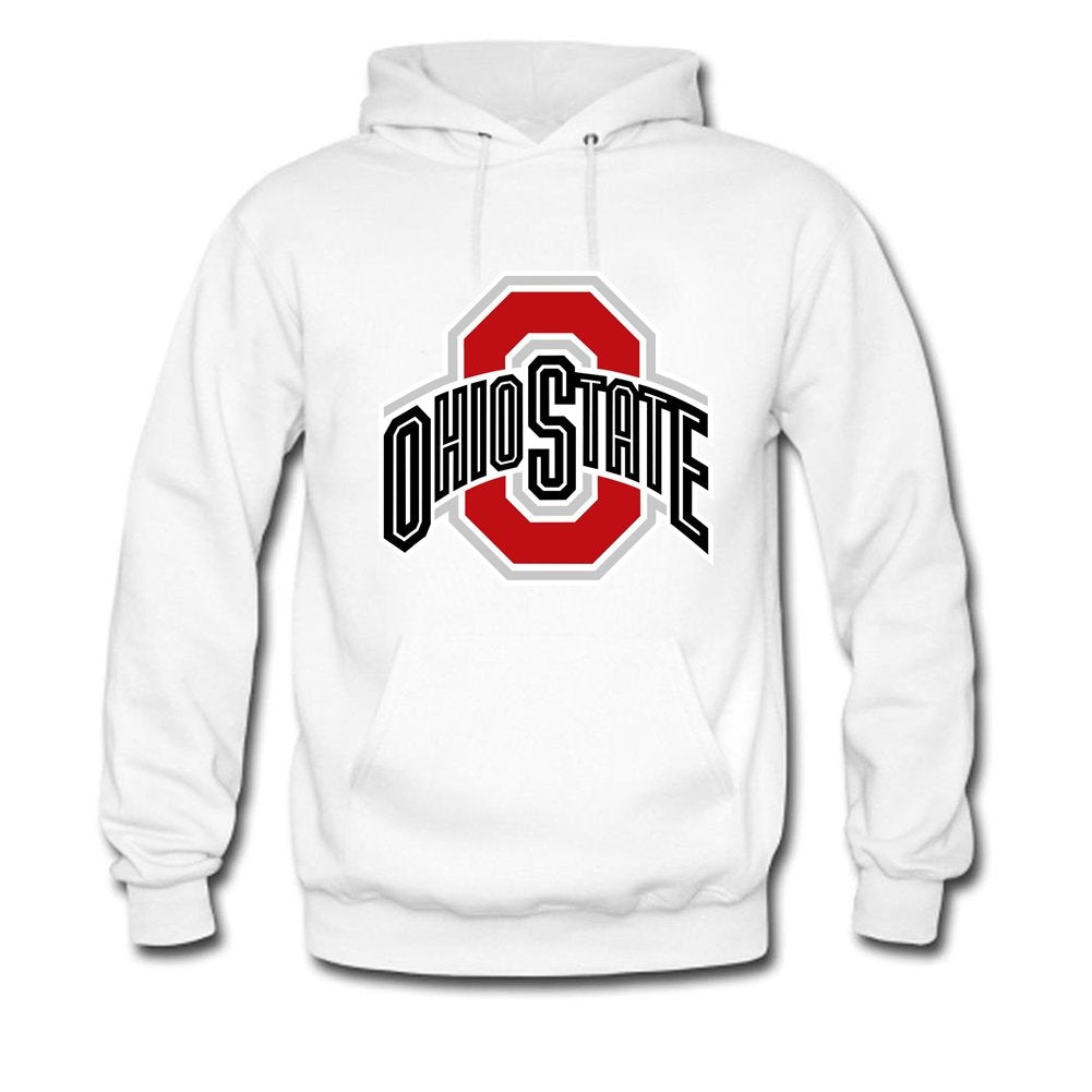 Congjun Shen Custom Men's Ohio State Buckeyes logo Sweatshirt Hoodie XXXL White