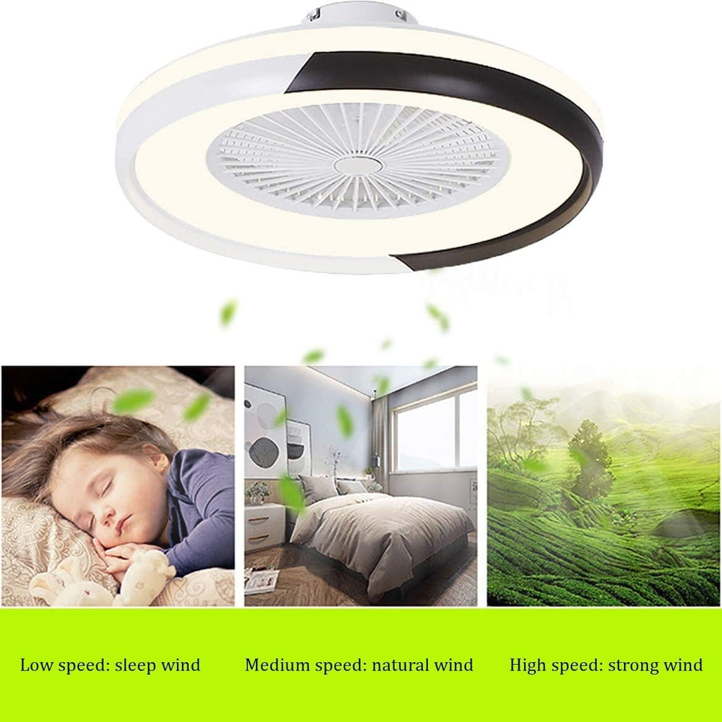 Led Quiet Fan with Ceiling Light and Remote Control 72W Dimmable 3 Speeds Bedroom Ceiling Fan Light with Timer Φ50Cm Modern Living Room Fan Ceiling Light,Gray