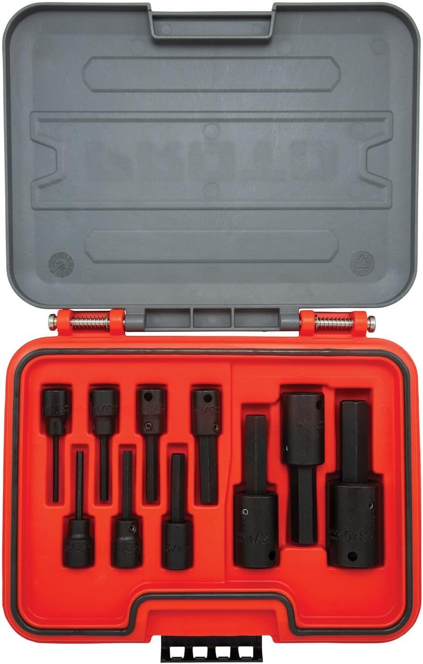 Proto J52110HIM 3/8 & 1/2 DR 10PC SAE HEX IM