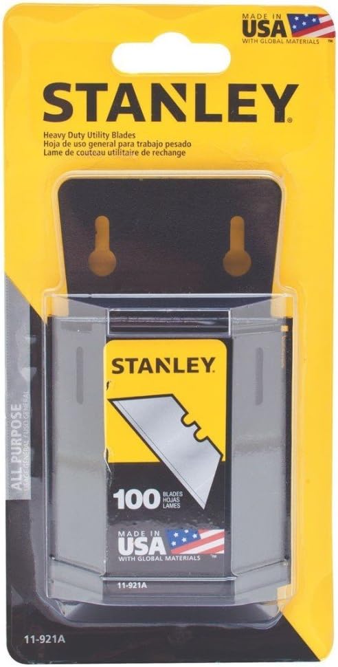 8 Pack of Stanley 11-921A 1992 Heavy Duty Utility Blades w/Dispenser (100 per Package, 800 Total Blades)
