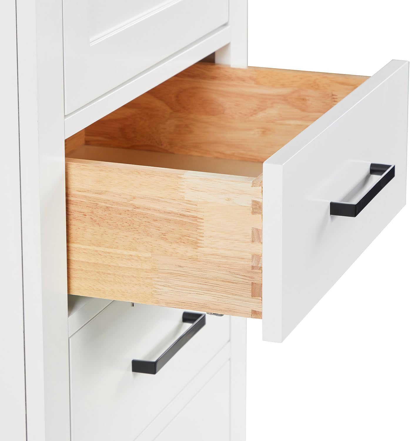ARIEL Hepburn 69 Inch Includes 20 Inch Linen Cabinet and 1 of 49 Inch Single Rectangle Sink Bathroom Vanity with Pure White Quartz Countertop 1.5 Inch in White