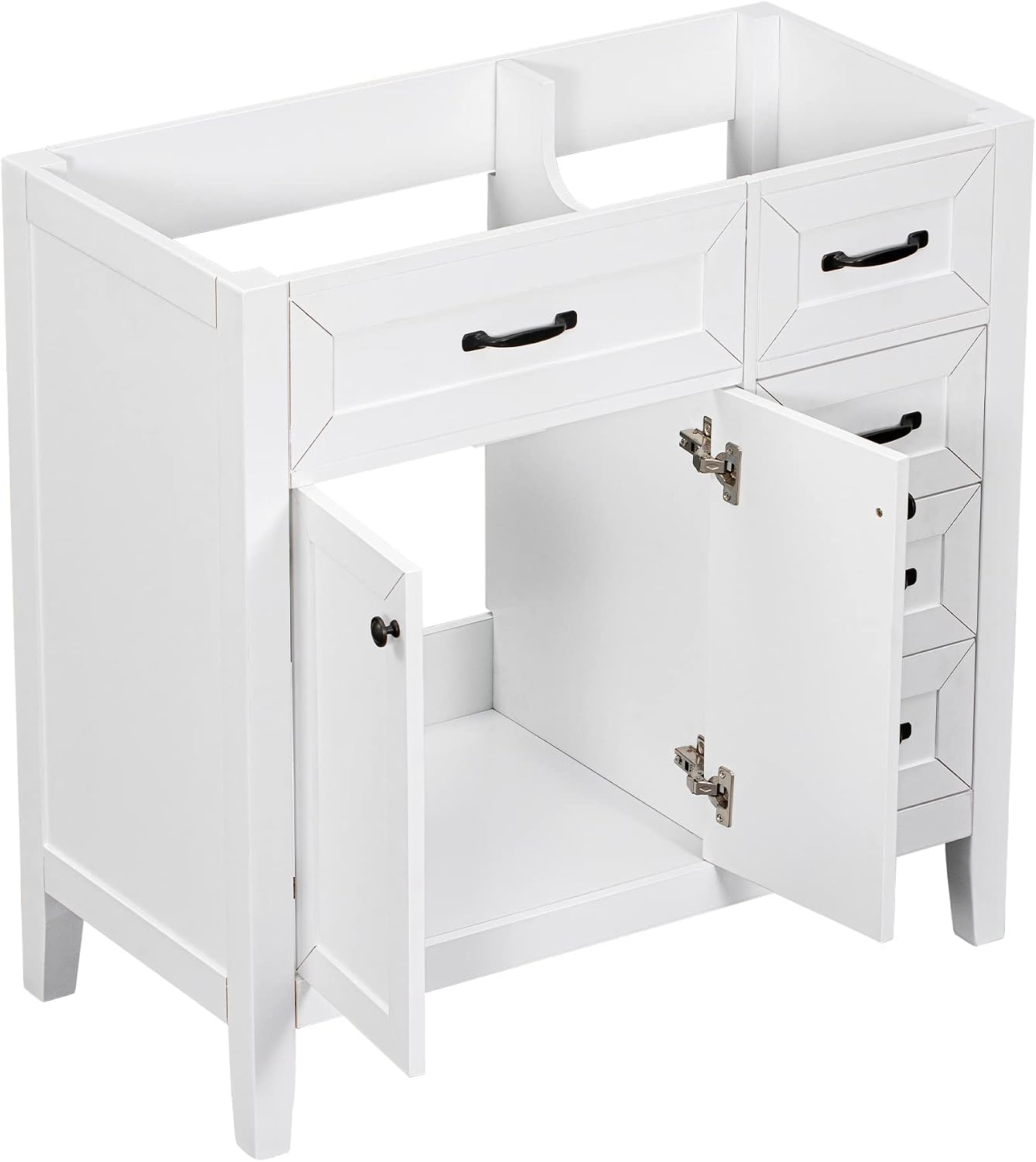 YOPTO 36' Bathroom Vanity Without Sink,Cabinet Base Only,Solid Wood Cabinets Basin Vessel Set with 3 Drawers,Water-Proof,Stain Proof,Ample Enclosed Storage Spaces,White