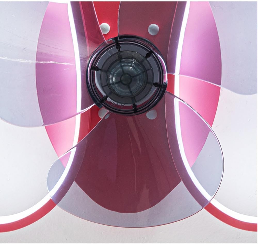 Pink Ceiling Fan with Lights for Girls Room Dimmable LED Flush Ceiling Fan with Light with Remote Butterfly Quiet Fan Light for Kids Bedroom Children Nursery,6 Speed Reversible Fan