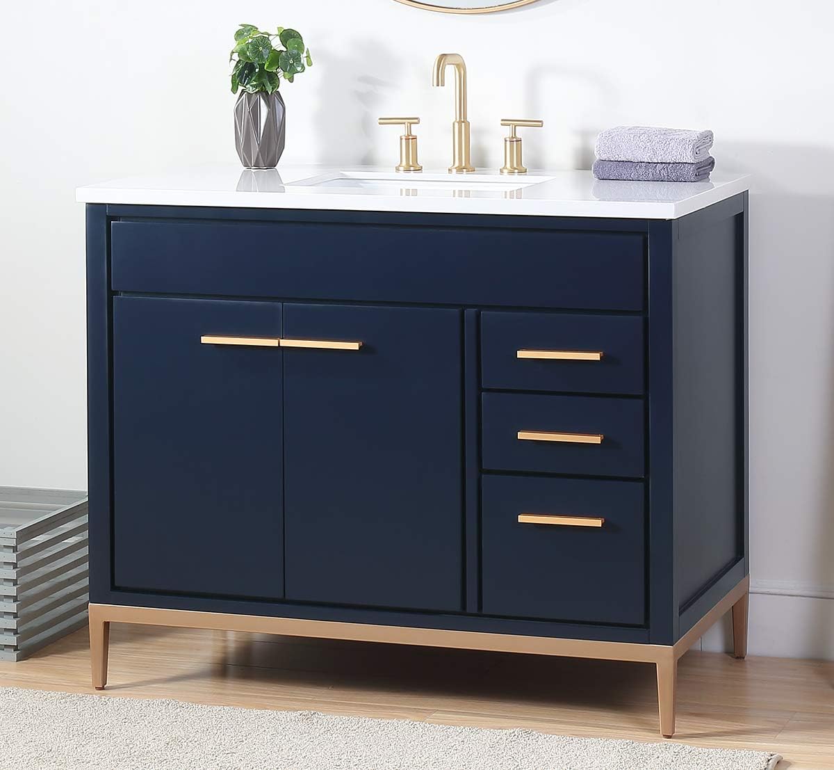 42' Beatrice Contemporary Navy Blue Bathroom Sink Vanity TB-9444NB-V42