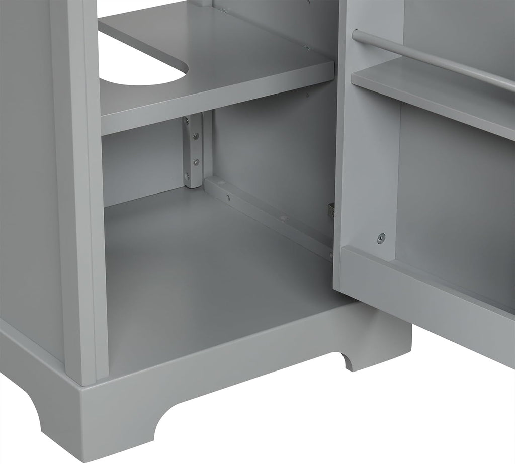 VilroCaz Modern 20' Bathroom Vanity with Sink, Freestanding Bathroom Cabinet with Soft Closing Door, Storage Rack and Adjustable Shelve (Grey-10.8)