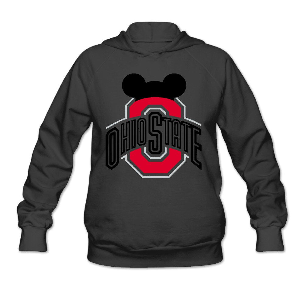 POOZ Women's Ohio State Buckeyes Football Hooded Sweatshirt Black Size M