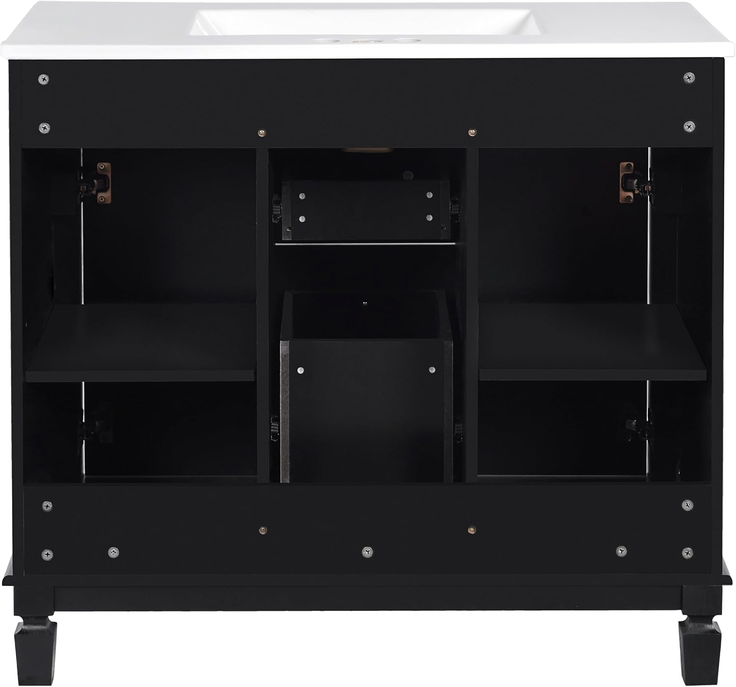 Virubi 36' 'Bathroom Vanity with Ceramic Sink, Traditional Bathroom Storage Cabinet with 2 Doors and 2 Drawers, Solid Wood Frame Bathroom Vanities