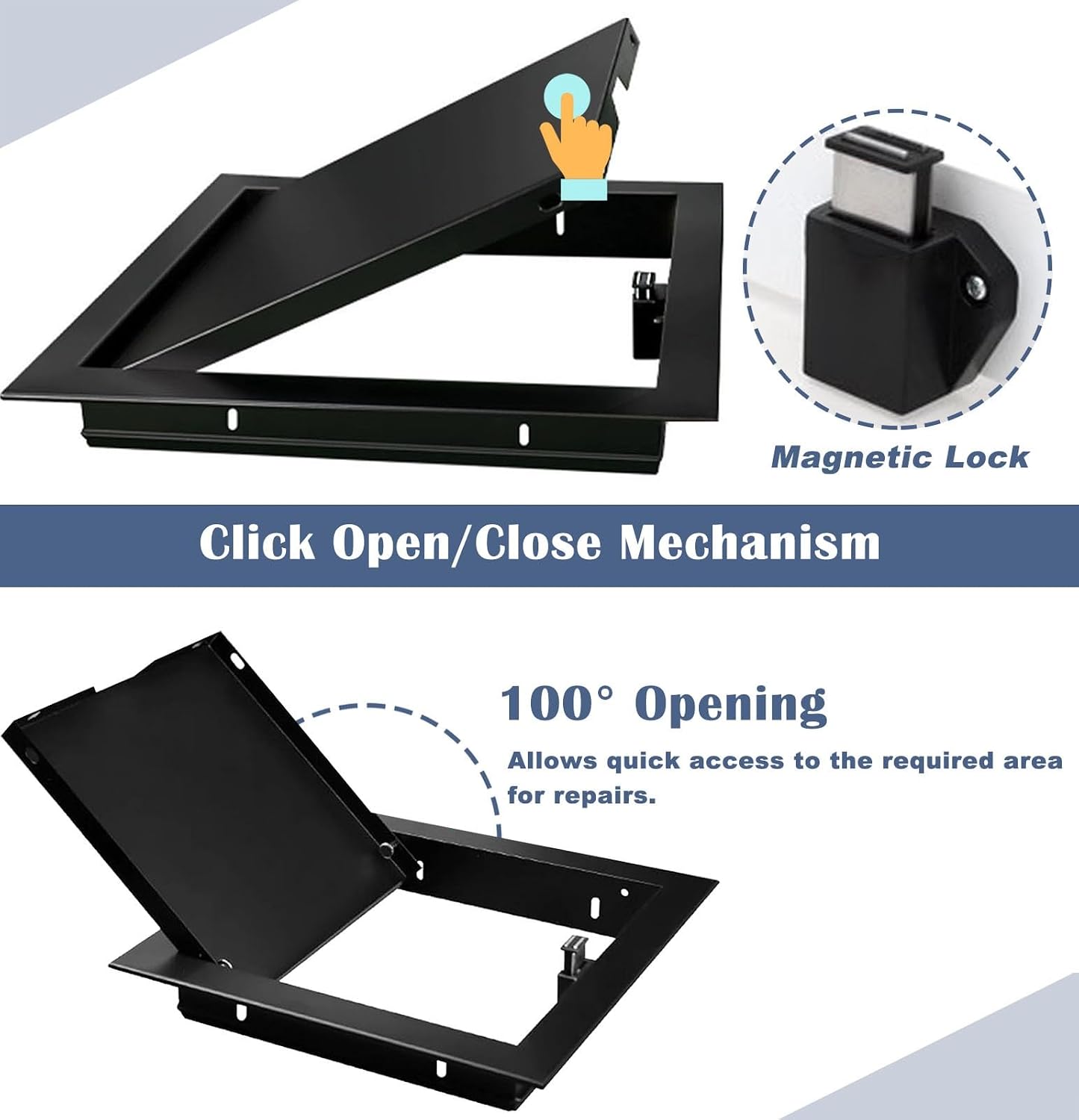 Access Panel Inspection Hatch， Metal Plumbing Electrical Click Open Drywall Cover Screws Multiple Sizes(18x14in(45x35cm))