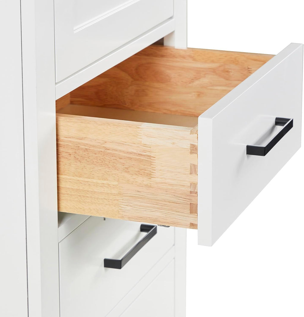 ARIEL Hepburn 93 Inch Includes 20 Inch Linen Cabinet and 1 of 73 Inch Double Rectangle Sink Bathroom Vanity with Pure White Quartz Countertop 1.5 Inch in White