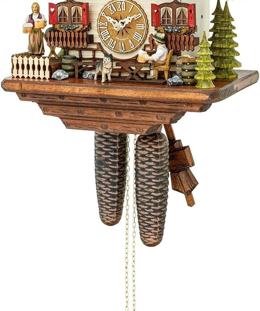 Black Forest Cuckoo Wall Clock, Hand-Carved, Suitable for Living Room, Bedroom and Office Suitable for Kitchen, Living Room or Office
