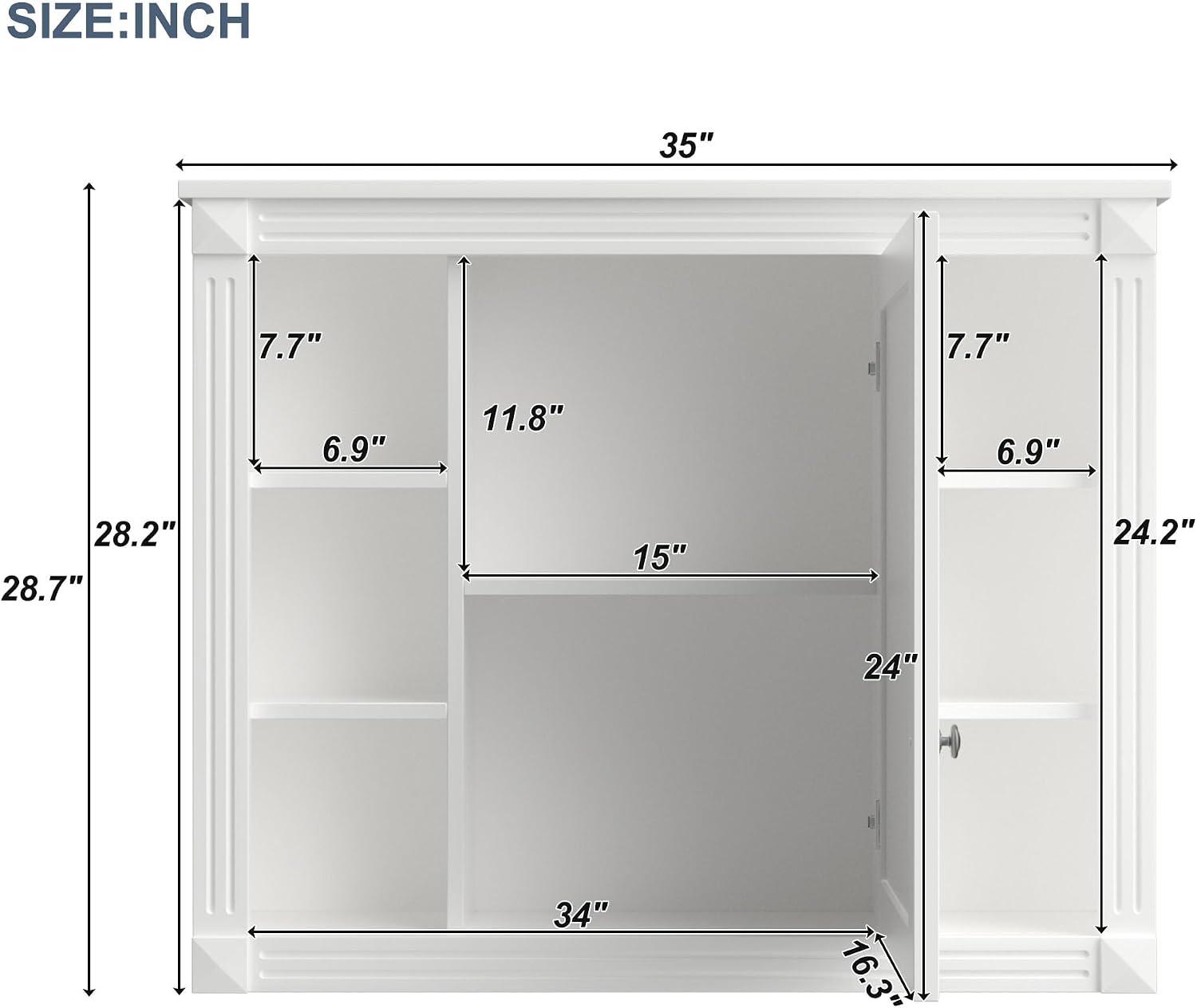 Merax 36' Bathroom Vanities with Matching Medicine Cabinet & Single Sink, Modern Undermount Bathroom Sink Cabinet with 3 Closing Doors & 2 Full Extension Dovetail Drawers