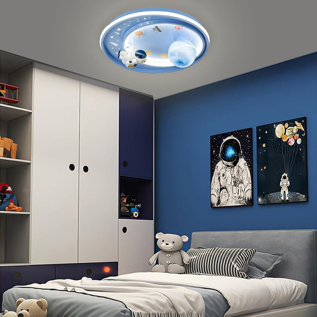 LED Ceiling Light Dimmable with Remote Control Cartoon Unicorn Modern Round Ceiling Light 62W for Boys, Girls Bedroom and Living Room Baby Room