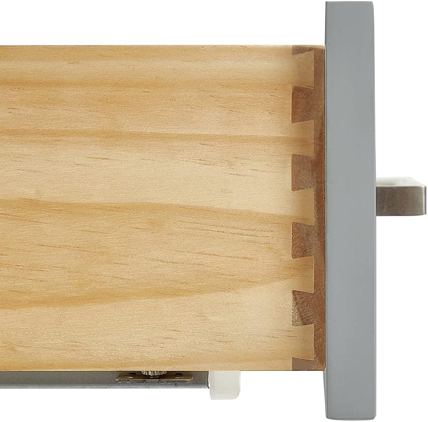 ARIEL Cambridge 42-inch Bathroom Vanity with Sink,Solid Wood, 1.5-inch Pure White Quartz Countertop & Backsplash, Single Oval Porcelain Sink, 2 Soft Closing Doors, 5 Dovetail Drawers, Grey